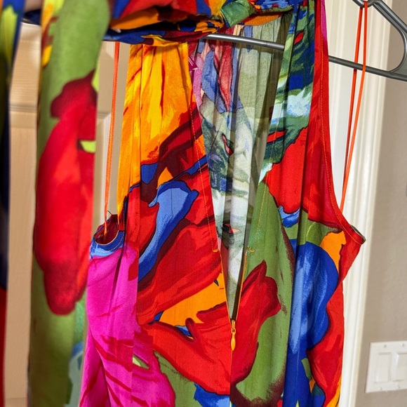 Vince Camuto Oscar Floral Tiered Maxi Dress In Orange Multi | size xs - Picture 6 of 6